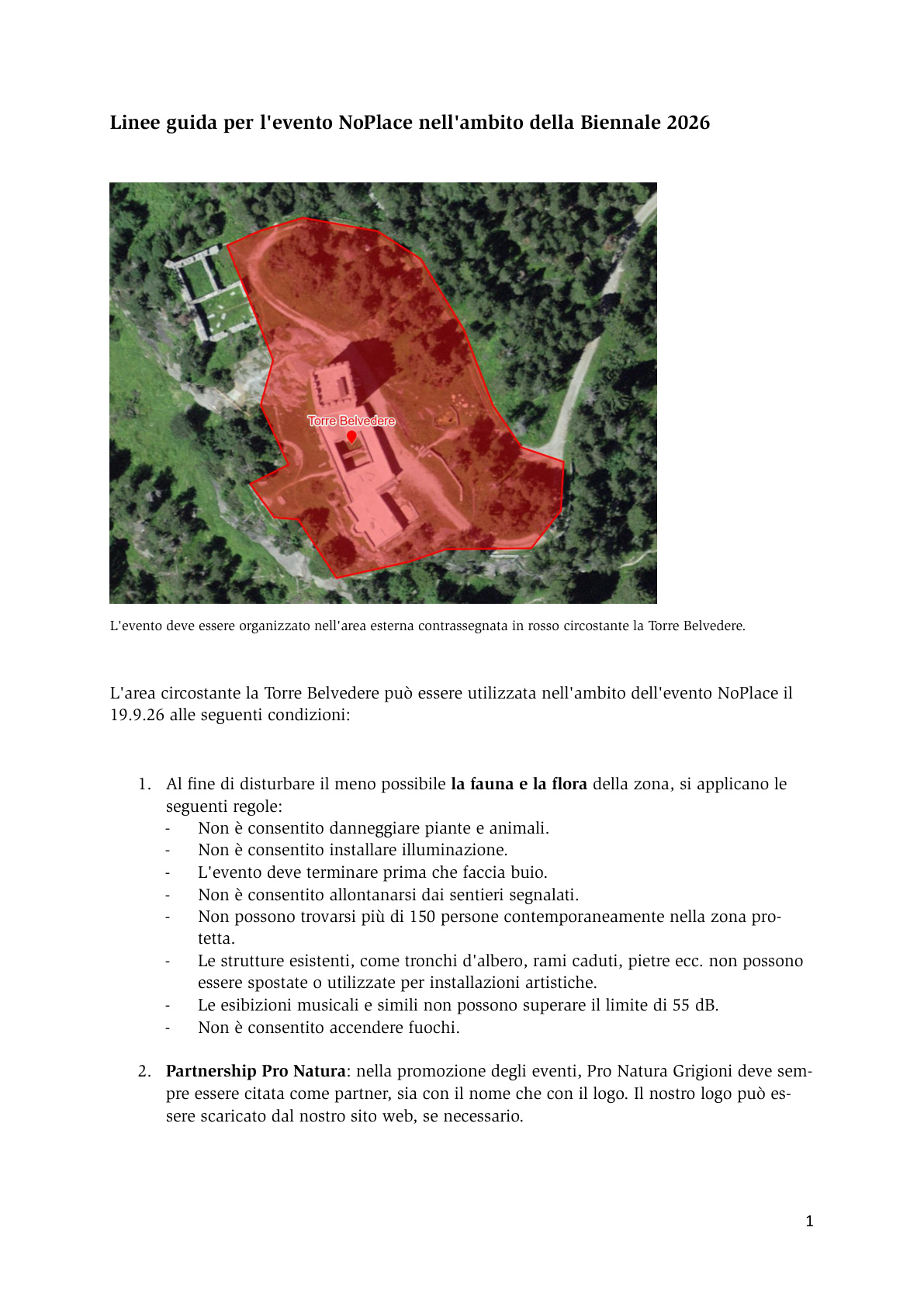 Linee guida per l'evento NoPlace